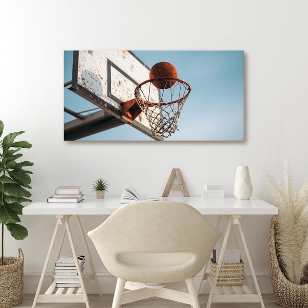Obraz míč v basketbalovém koši