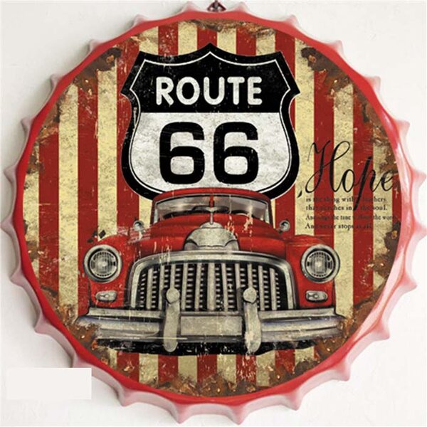 Víko cedule Route 66 Car