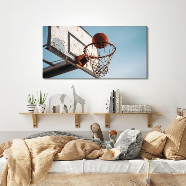 Obraz míč v basketbalovém koši