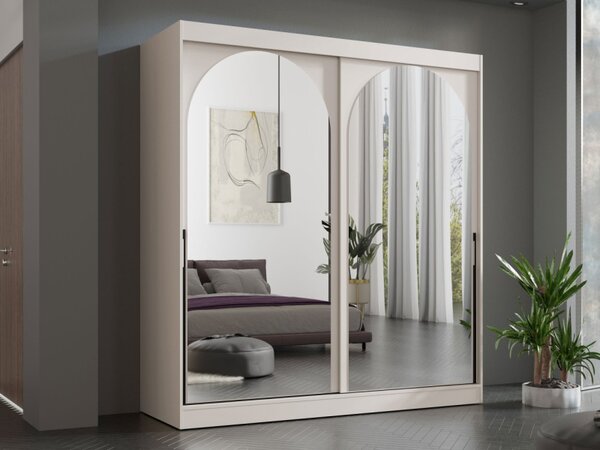 Šatní skříň Niwez 200, Barva: kašmír / kašmír + černá 5903211425493
