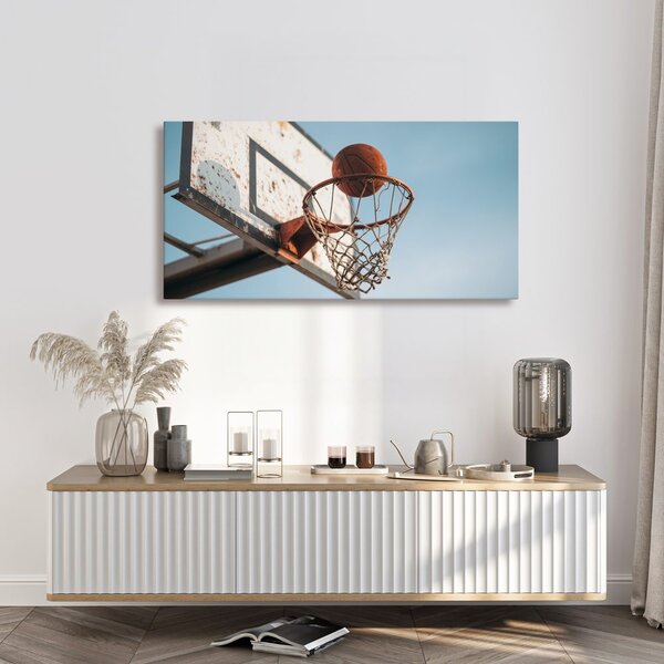 Obraz míč v basketbalovém koši