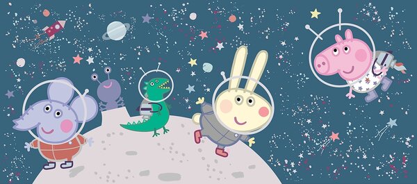 Dětská vliesová fototapeta na zed' Prasátko Peppa Vesmírné Dobrodružství | 170 x 75 cm | DFTDNH5523