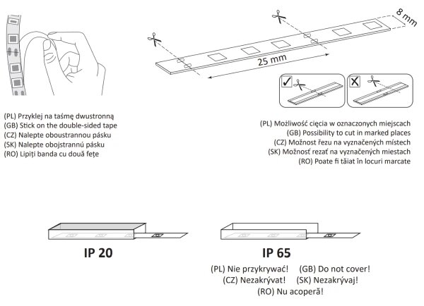 LED pásek 2m LED/18W/12V 4000K