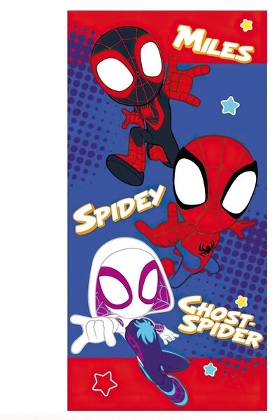 Jerry Fabrics Dětská plážová osuška SPIDEY, modrá, froté, 70x140cm