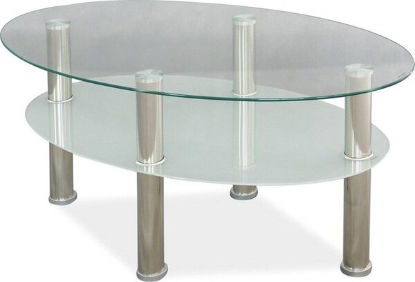 Casarredo Oválný konferenční stolek LEO A sklo/kov