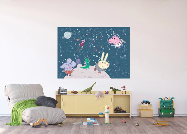 Dětská vliesová fototapeta na zed' Prasátko Peppa Vesmírné Dobrodružství | 155 x 110 cm | DFTDNM7901
