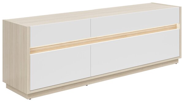 KOMODA POD TELEVIZI, bílá, barvy dubu, 173,5/58,2/42 cm Hom`in - Komody bílé
