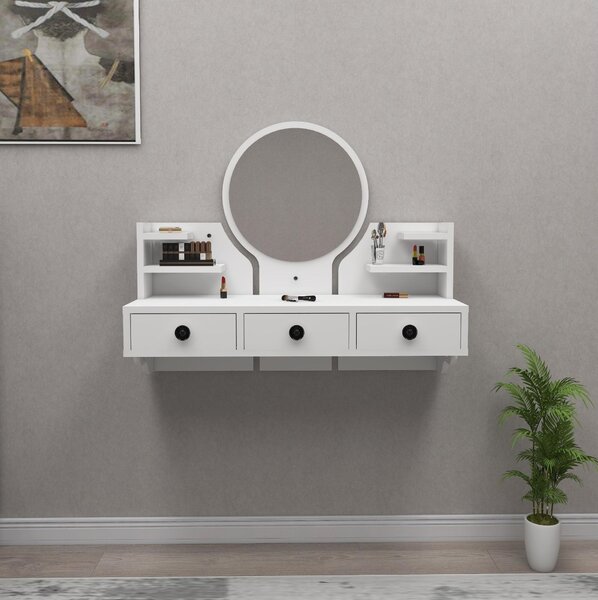 Toaletní stolek Makole (bílá). Akce -26%