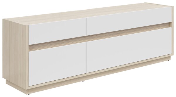 KOMODA POD TELEVIZI, bílá, barvy dubu, 173,5/58,2/42 cm Hom`in - Komody bílé