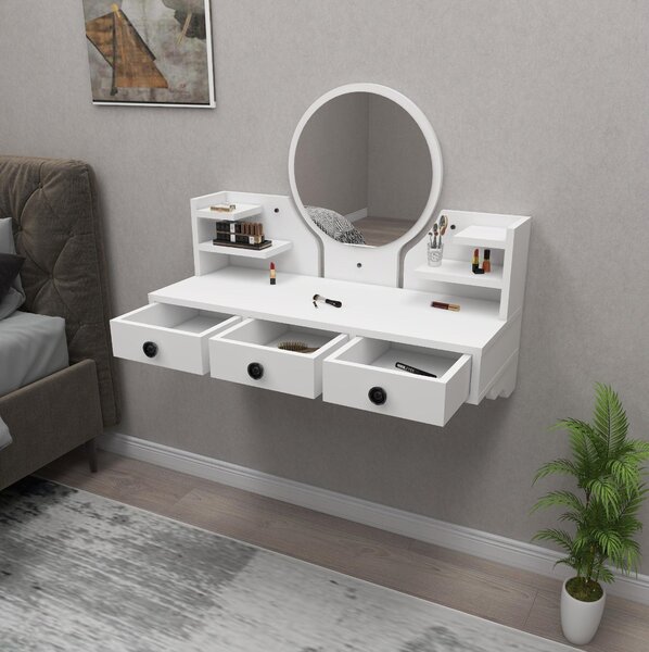 Toaletní stolek Makole (bílá). Akce -26%