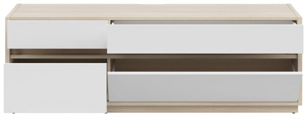 KOMODA POD TELEVIZI, bílá, barvy dubu, 173,5/58,2/42 cm Hom`in - Komody bílé
