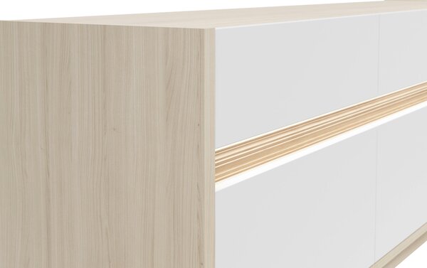 KOMODA POD TELEVIZI, bílá, barvy dubu, 173,5/58,2/42 cm Hom`in - Komody bílé
