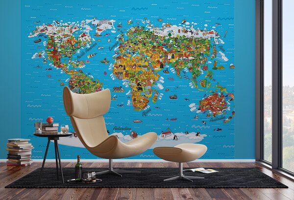 Fototapeta na zed' Dětská Mapa Světa | 360 x 254 cm | DFTS1320