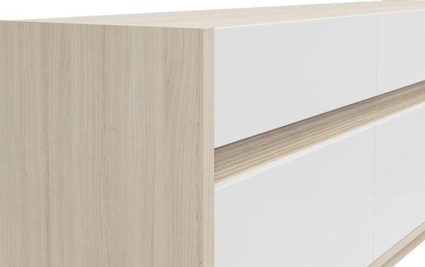 KOMODA POD TELEVIZI, bílá, barvy dubu, 173,5/58,2/42 cm Hom`in - Komody bílé