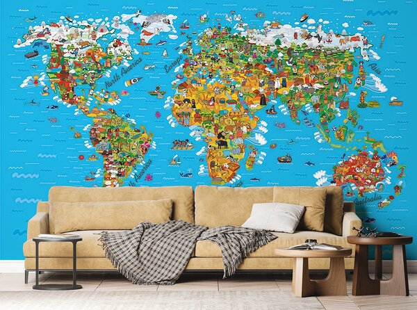 Fototapeta na zed' Dětská Mapa Světa | 360 x 254 cm | DFTS1320
