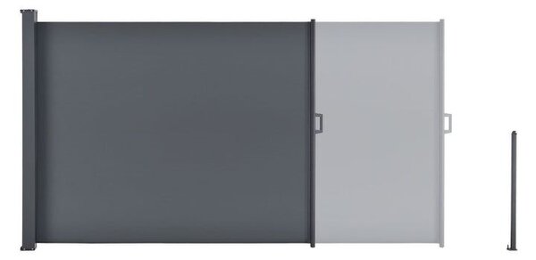 Výsuvná boční zástěna, 500 x 180 cm, tmavě šedá
