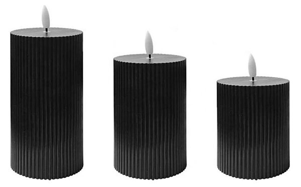 SADA 3x LED Svíčka BRILLO LED/2xAA černá + dálkové ovládání