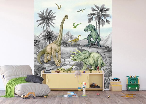 Dětská vliesová fototapeta na zed' Pradávný Svět | 225 x 270 cm | DFTD3P5155