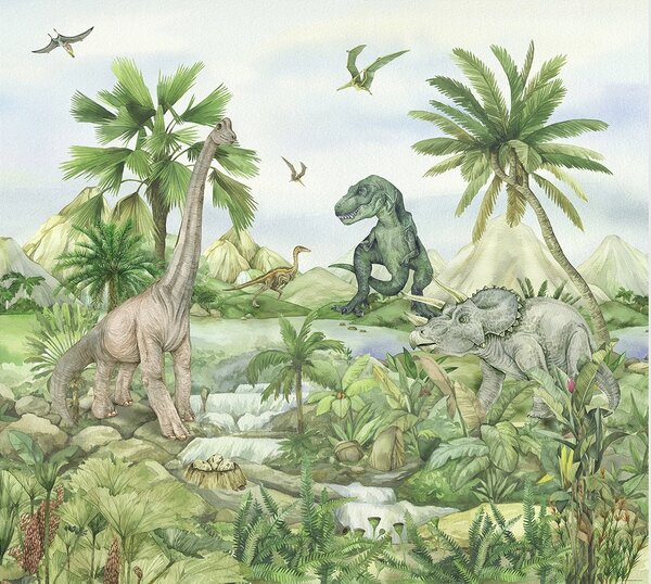 Dětská vliesová fototapeta na zed' Dino | 300 x 270 cm | DDTD4P5093