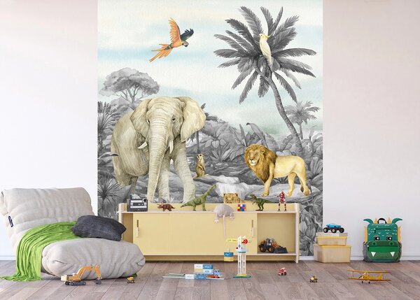 Dětská vliesová fototapeta na zed' Zvířata Divočiny | 225 x 270 cm | DFTD3P5159