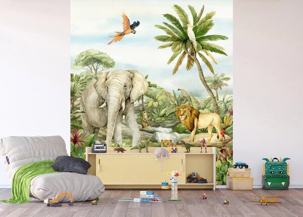 Dětská vliesová fototapeta na zed' Zvířata Divočiny | 225 x 270 cm | DFTD3P5161