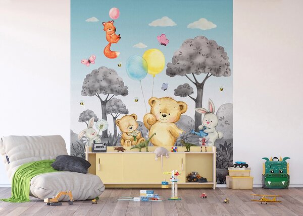Dětská vliesová fototapeta na zed' Medvídek | 225 x 270 cm | DFTD3P5163