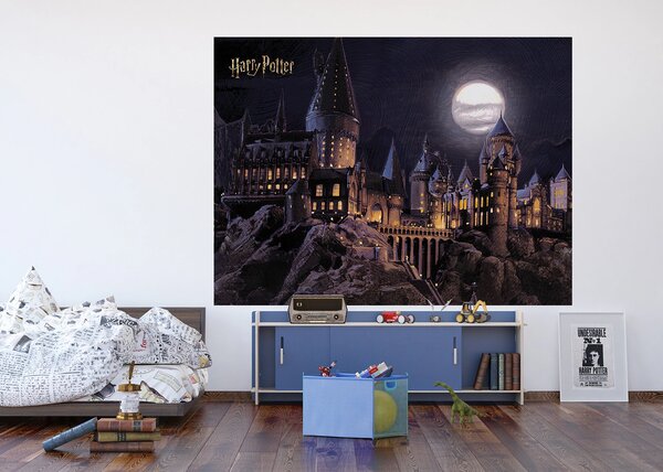 Dětská vliesová fototapeta na zed' Harry Potter Bradavice | 252 x 182 cm | DFTDXL1973