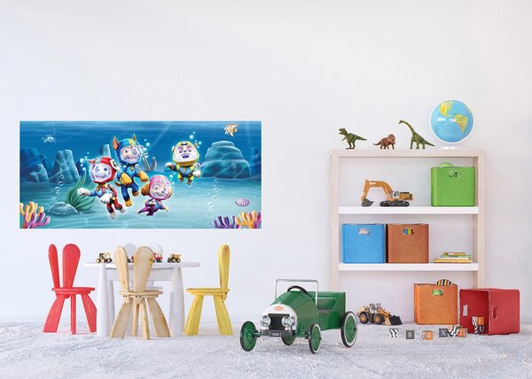 Dětská vliesová fototapeta na zed' Tlapková Patrola Podmořská Mise | 90 x 202 cm | DFTDNH5531
