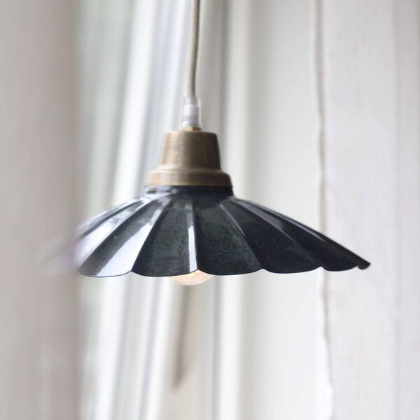 PR Home Závěsné světlo Ester, modré, Ø 24 cm, se zástrčkou, E27, Modrá, Obývací pokoj / jídelna, kov, Vintage