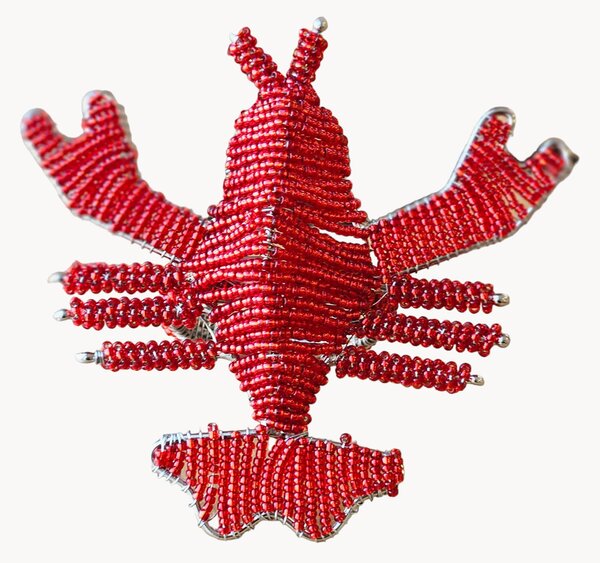 Sada kroužků na ubrousky ze skleněných korálků Lobster, 2 díly