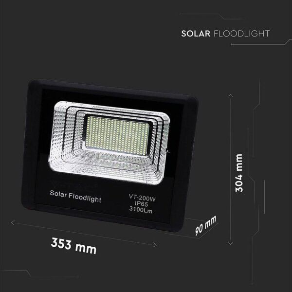 LED Venkovní solární reflektor LED/40W/10V IP65 6000K + DO
