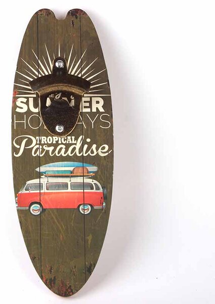 Drevená Ceduľa Otvárač na fľaše Paradise Vintage style 30cm x 11cm