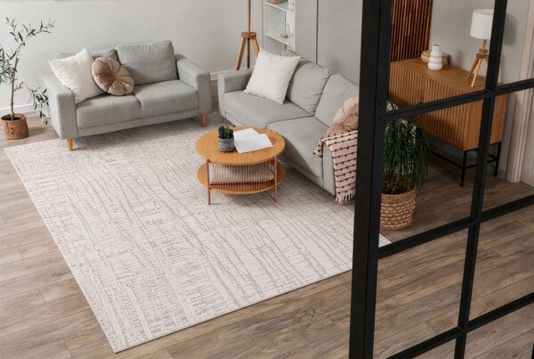 Koberec AURA J2557A krémový / světle šedý