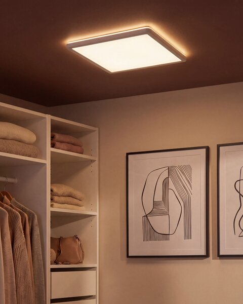 LED stropní světlo TIVORA s dálkovým ovládáním se stmívačem Bílá