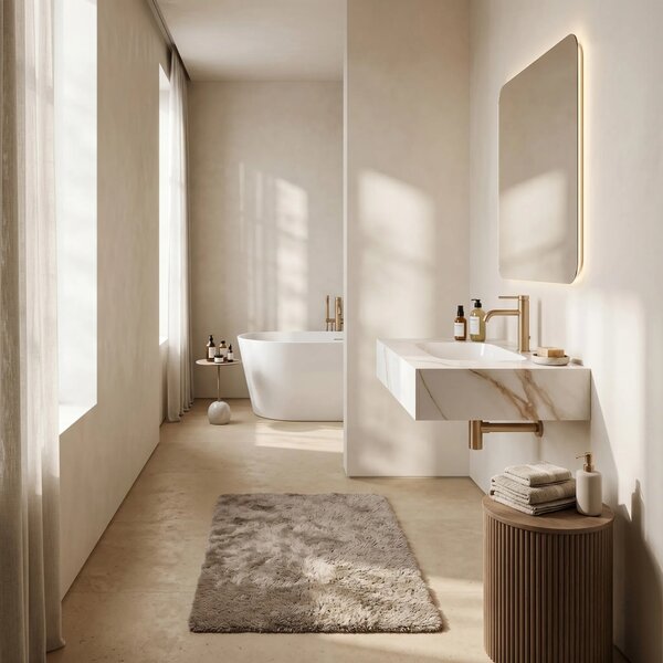 Závěsné umyvadlo z kompozitního kamene REA Aresa 60x50 Grey Gold