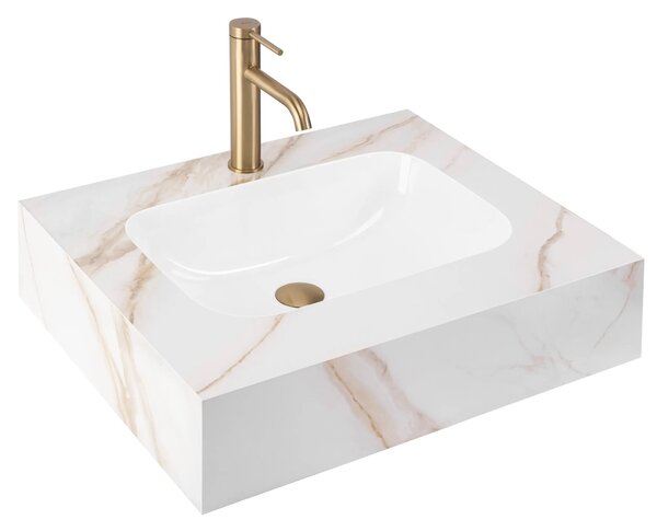 Závěsné umyvadlo z kompozitního kamene REA Aresa 60x50 Grey Gold