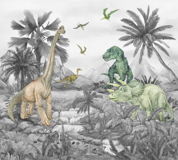 Dětská vliesová fototapeta na zed' Dino | 300 x 270 cm | DDTD4P5091
