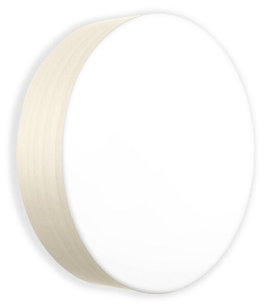 LZF LAMPS LED nástěnné světlo Gea, barva slonová kost, Ø 42 cm, dřevo, stmívatelný, Krémová / jantar, Obývací pokoj / jídelna, Dřevo, Design