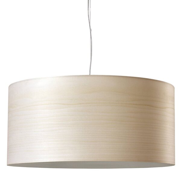 LZF LAMPS Závěsné světlo LED Gea, barva slonová kost, Ø 42 cm, dřevo, stmívatelný, Krémová / jantar, Obývací pokoj / jídelna, Dřevo, Design