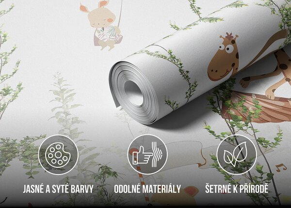 Dětská fototapeta na míru Setkání Přátel z Džungle | Vliesová fototapeta na zed' | DFTD5P352347