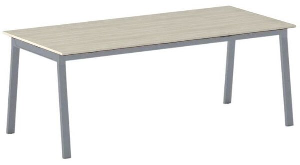 Jednací kancelářský stůl PRIMO BASIC, 200x90 cm, šedostříbrná podnož, dub přírodní