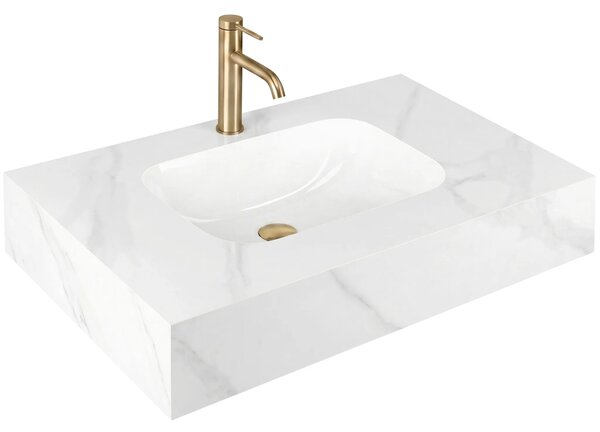 Závěsné umyvadlo z kompozitního kamene REA Aresa 80x50 Belt White