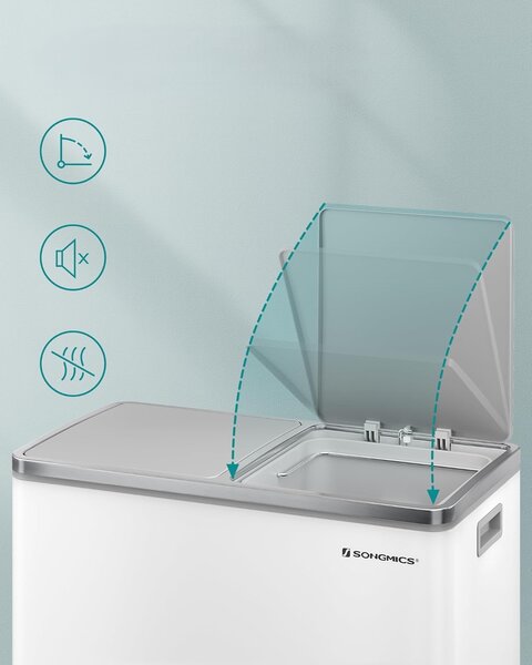 SONGMICS Odpadkový koš s víkem JORDAN 2x30 l bílý