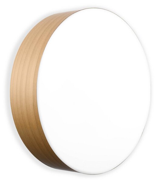 LZF LAMPS LED nástěnné světlo Gea, barva buku, Ø 42 cm, dřevo, stmívatelný, Světlé dřevo, Obývací pokoj / jídelna, Dřevo, Design