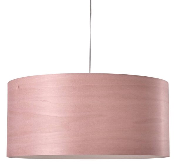 LZF LAMPS LED závěsné světlo Gea, světle růžové, Ø 42 cm, dřevo, stmívatelný, Fialová / růžová / barva růže, Obývací pokoj / jídelna, Dřevo, Design