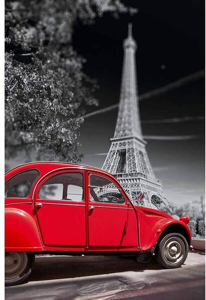 Cedule Foto Paříž red car
