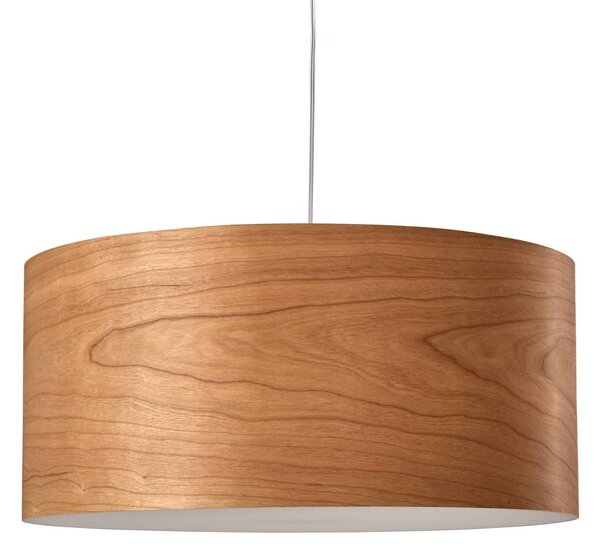 LZF LAMPS Závěsné světlo LED Gea, barva třešňového dřeva, Ø 42 cm, dřevo, stmívatelný, Světlé dřevo, Obývací pokoj / jídelna, Dřevo, Design