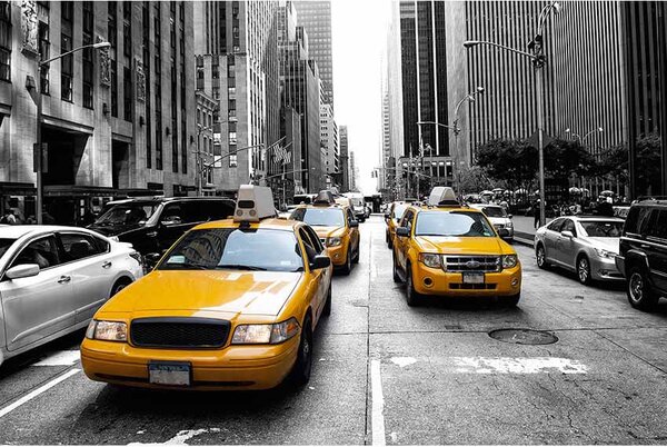 Ceduľa Retro Foto New York Taxi USA Vintage style 30cm x 20cm Plechová tabuľa