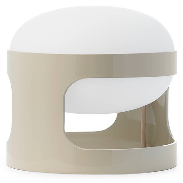 Kartell Stolní lampa KD28, šedá, Ø 25 cm, E14-LED, Hliník / šedá / zinek, Obývací pokoj / jídelna, Plast, Design