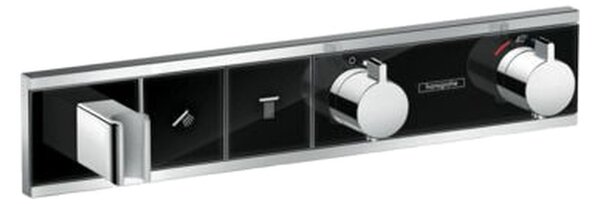 Hansgrohe RainSelect, termostatická sprchová baterie pod omítku, na 2 výstupy, černá/chromová, 15355600